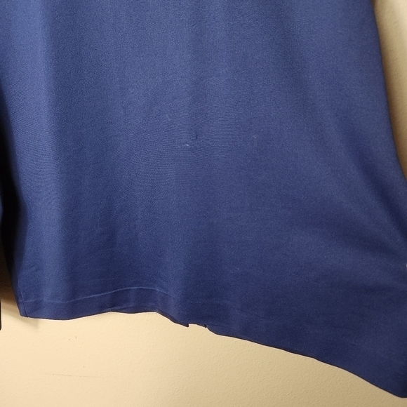 Vintage Lee Mar Pageantry Knit Navy Long Sleeve Buttonfront Shirt-Size 18 - Picture 8 of 8